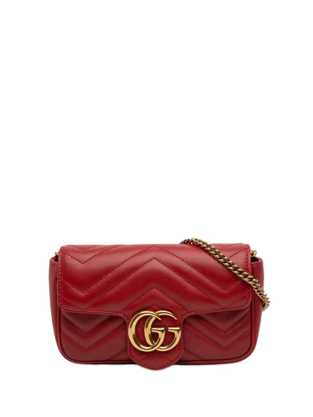 Gucci Pre-Owned 2000-2015 Mini GG Marmont Matelasse Leather Flap crossbody bag - Rosso