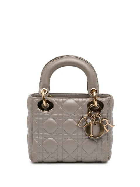 Christian Dior Pre-Owned 2016 Mini Lambskin Cannage Lady Dior satchel