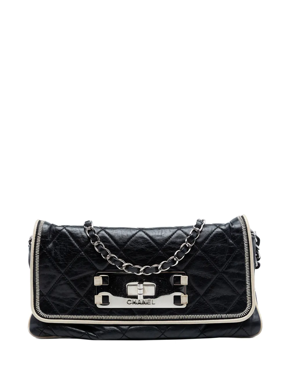 CHANEL Pre-Owned 2008-2009 Quilted Lambskin Reissue East West Flap shoulder bag - White
