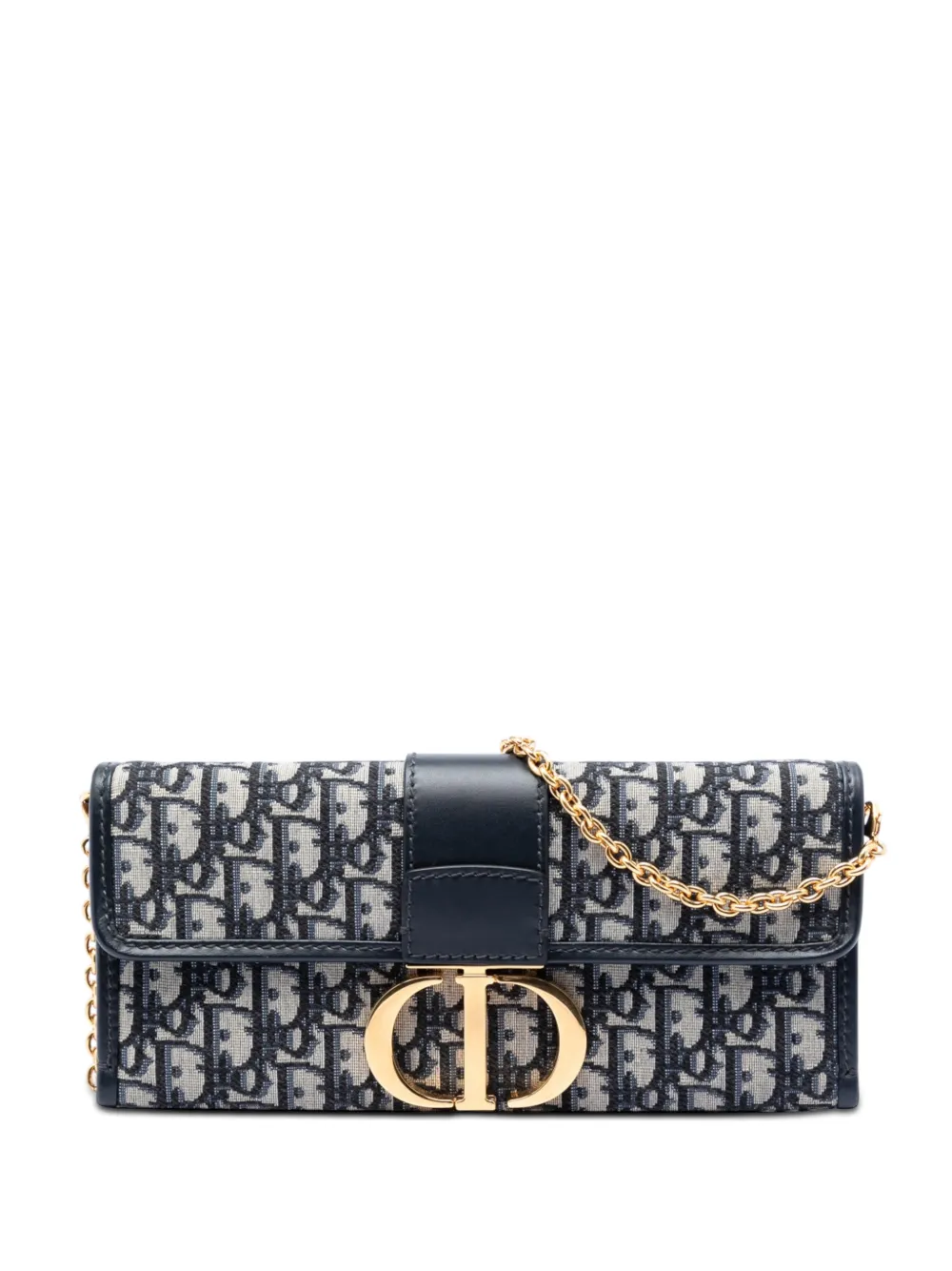 Christian Dior Pre-Owned 2020 Oblique Canvas 30 Montaigne Clutch With Chain crossbody bag - Blu