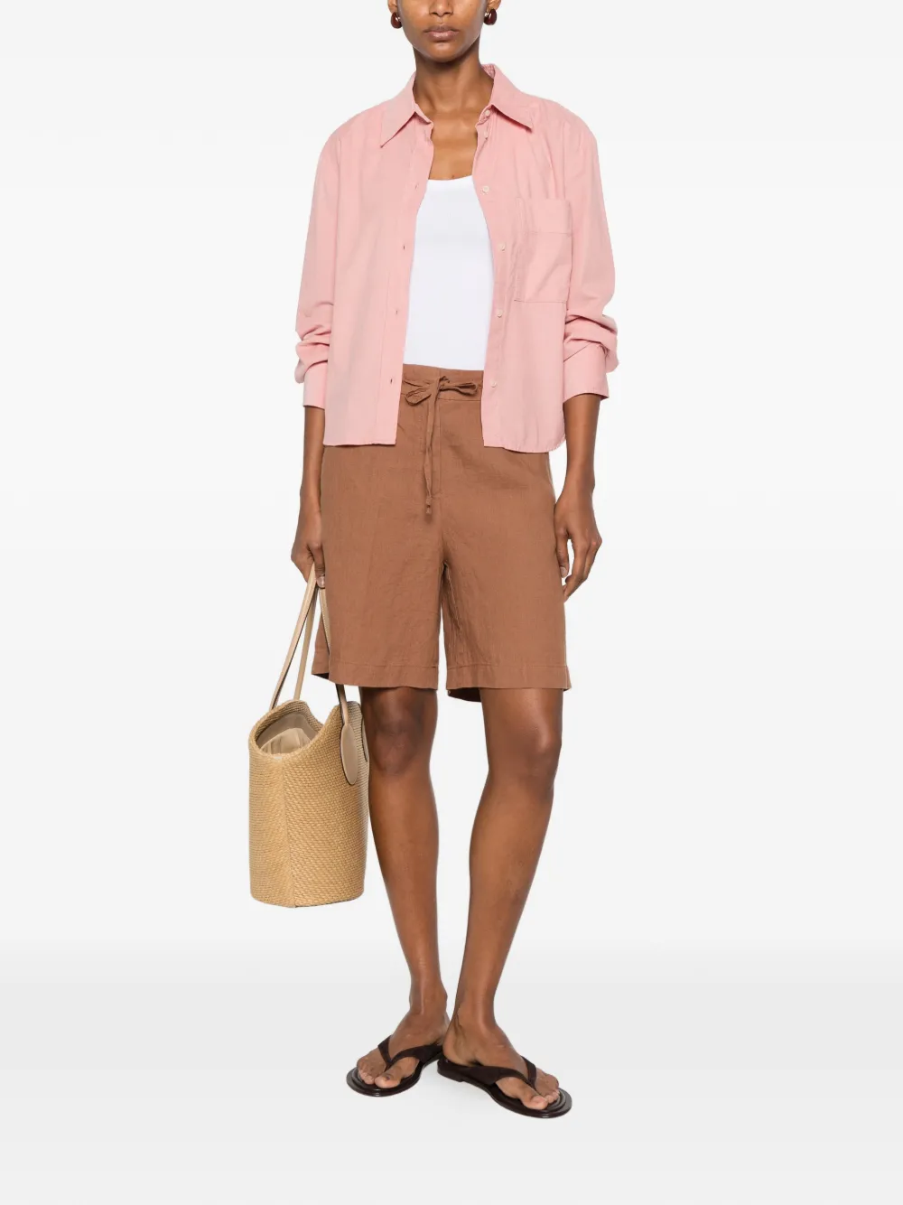 Marc O'Polo Shorts met trekkoord Bruin