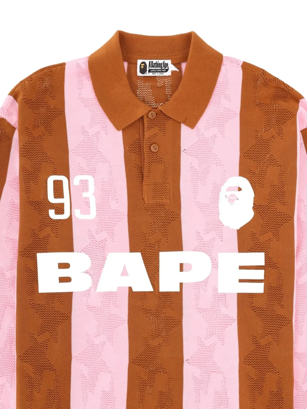 A BATHING APE Gestreept poloshirt Beige