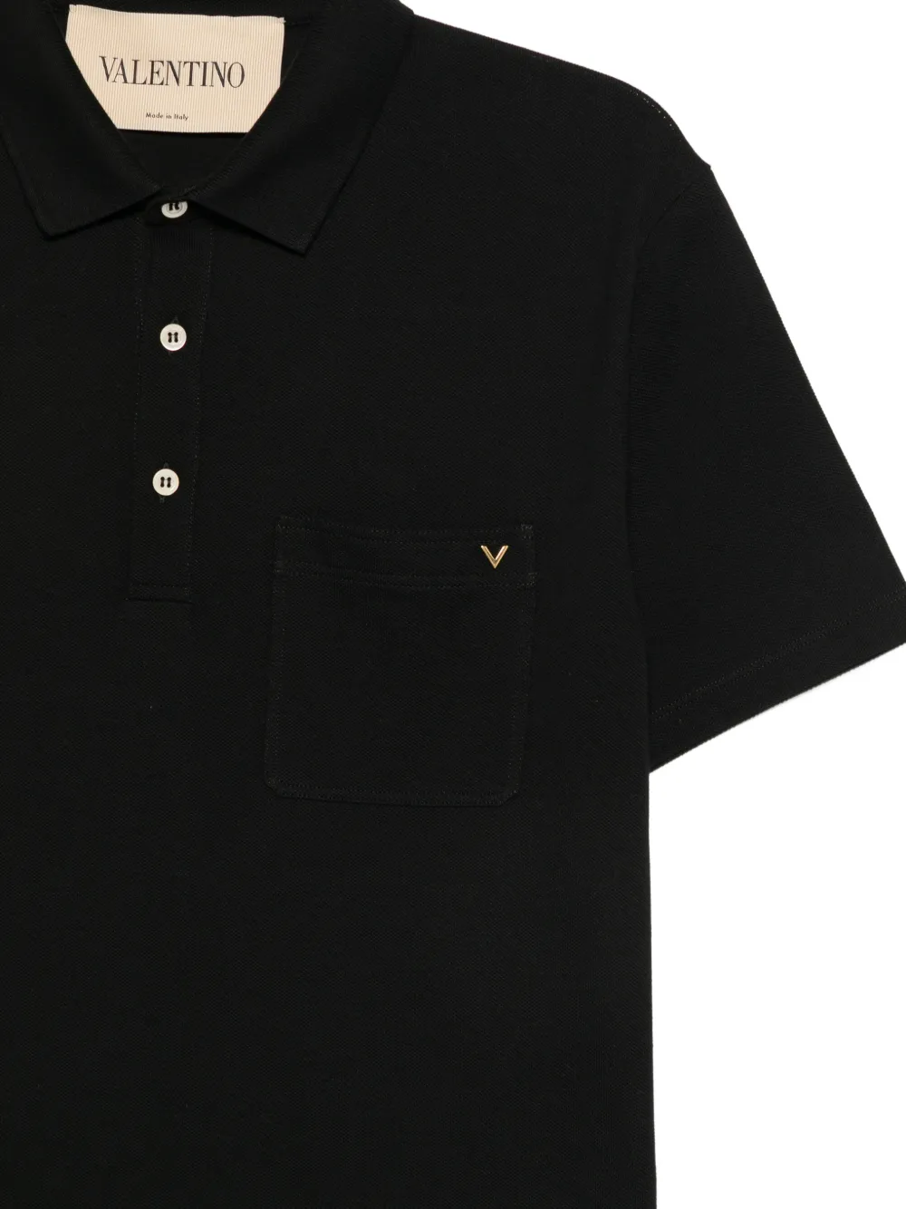Valentino Garavani Poloshirt met VLogo en borstzak Zwart
