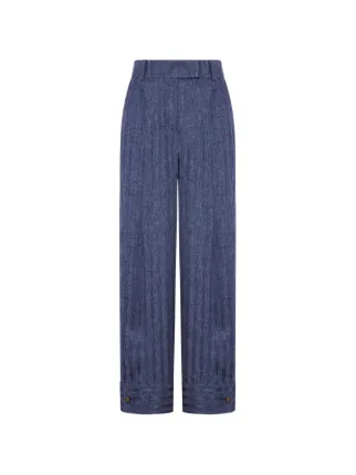 『GIORGIO ARMANI』シルク混 borgo21 パンツ Giorgio Armani シルクパンツ | ブルー | FARFETCH JP