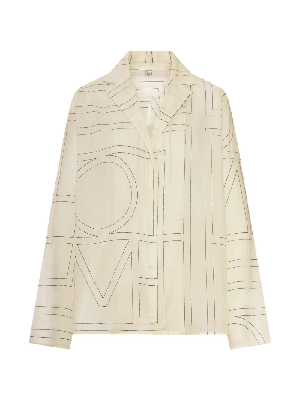 TOTEME monogram-print silk shirt - Toni neutri
