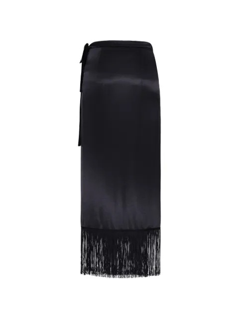 THE NINA STUDIO Maia fringe-trim wrap midi skirt
