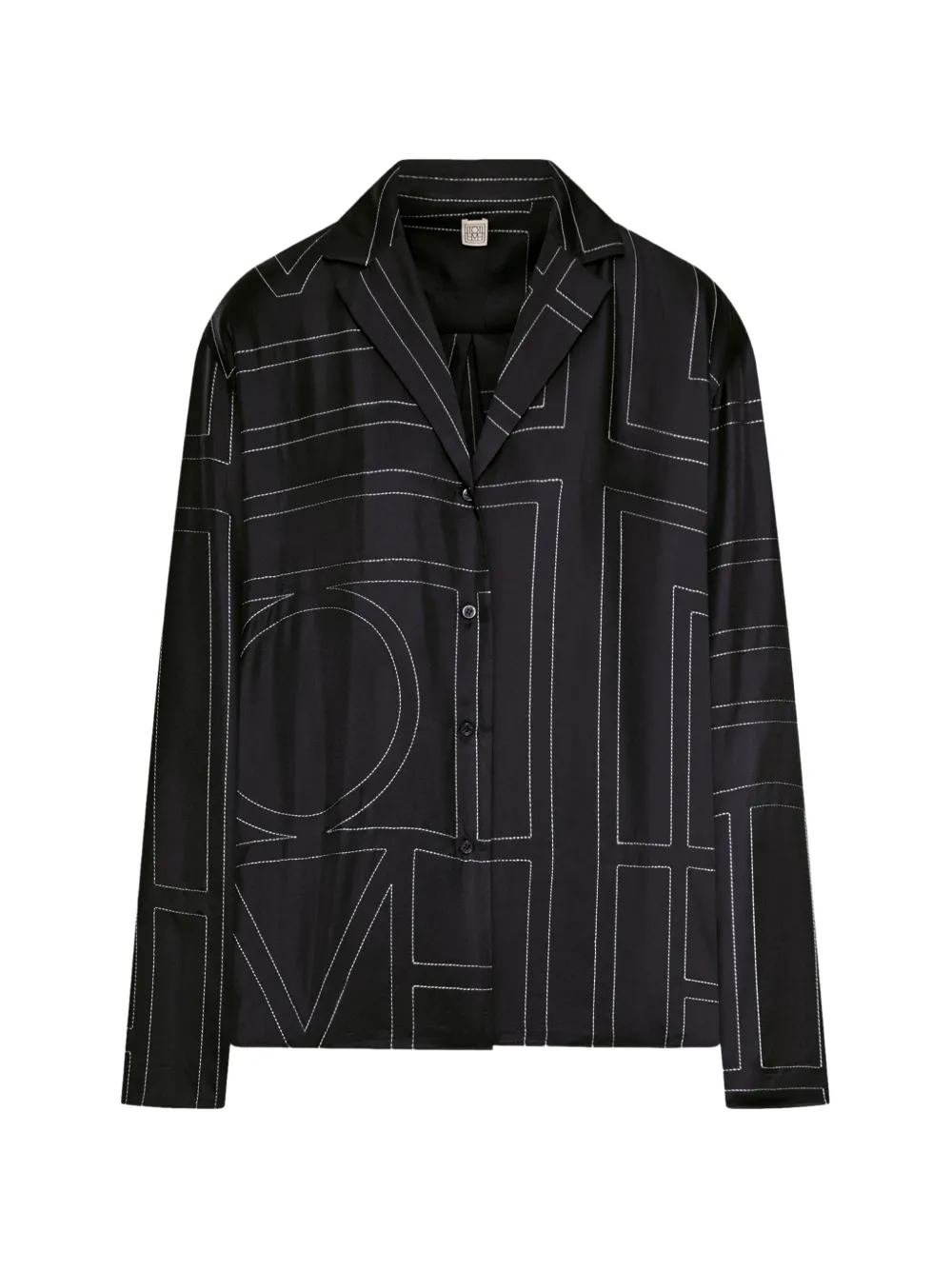 TOTEME monogram-print silk shirt - Nero