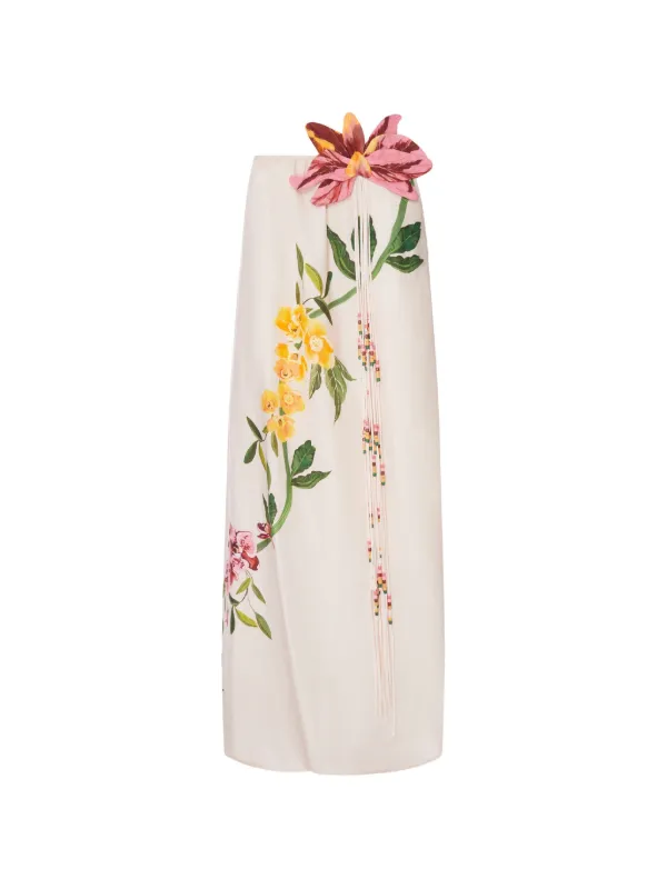 farm rio asymmetrical dress FARM Rio floral-print Asymmetric Dress | Neutrals
