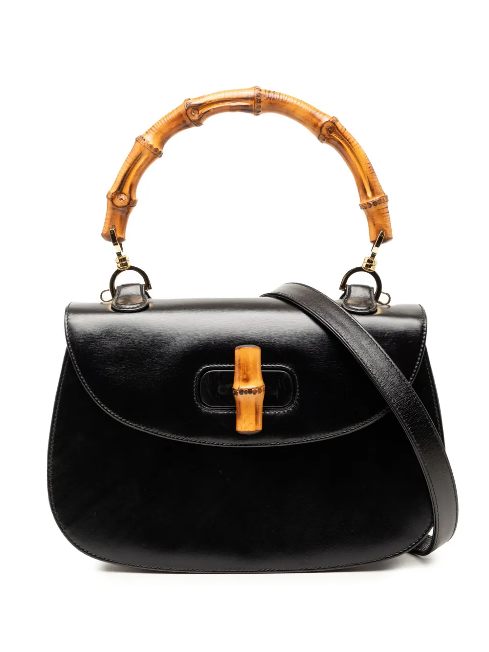 Gucci Pre-Owned 20th Century Calfskin Bamboo Night satchel - Nero