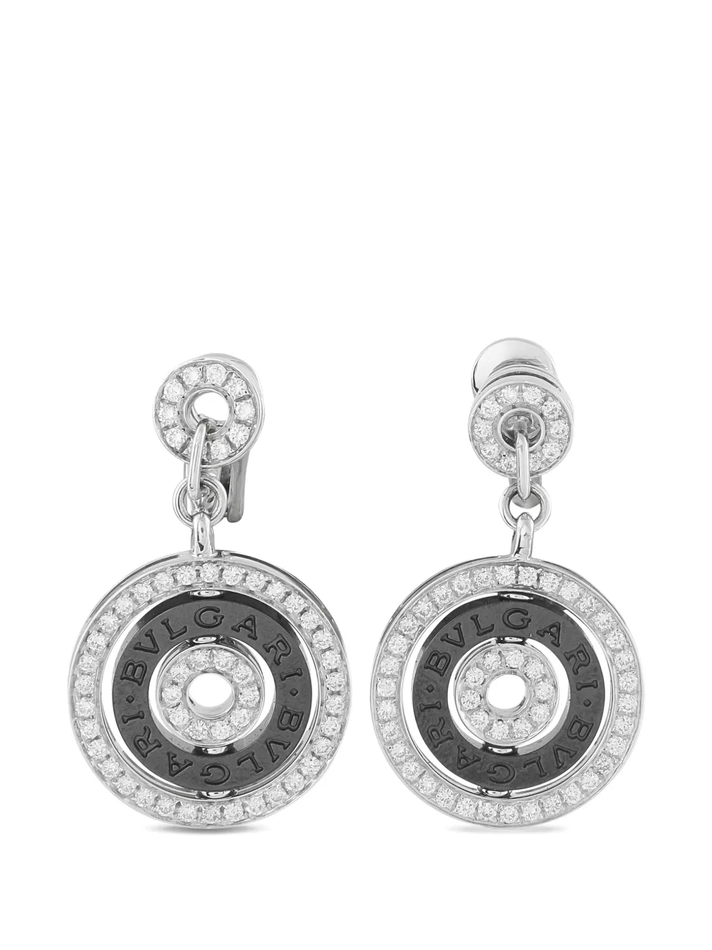 Pre-owned Bvlgari Astrale Diamond Earrings In Silver