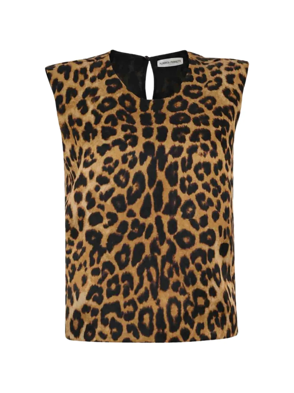 Alberta Ferretti leopard-print sleeveless top - Brown