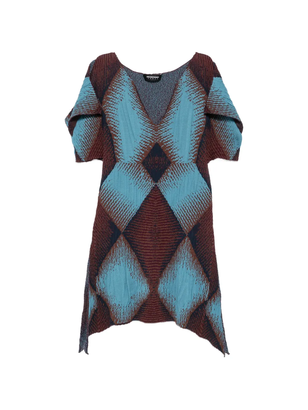 Kiko Kostadinov Abito Ikat a rombi jacquard - Blu
