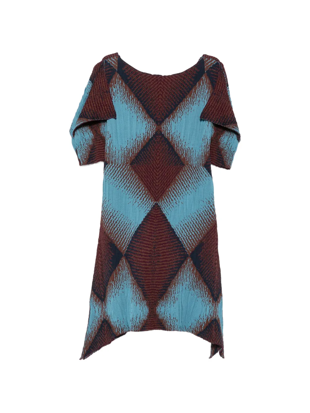 Kiko Kostadinov Ikat jurk met argyle jacquard Blauw