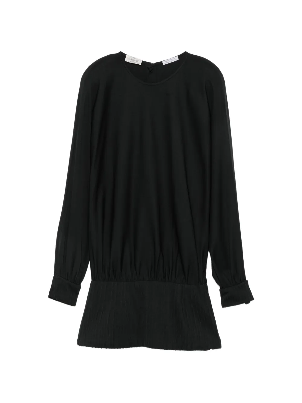 Valentino Garavani Pre-Owned 1980s pleated-detail mini dress - Nero