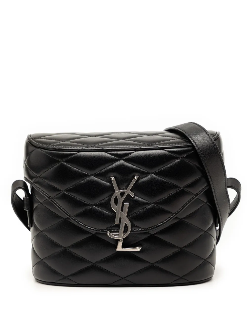 Saint Laurent Pre-Owned 2022 Quilted Lambskin Monogram June Box Bag crossbody bag - Nero