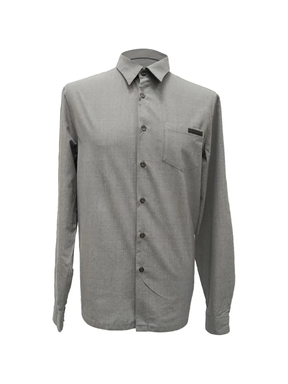 Pre-owned Prada Button-down Chest-pocket Shirt In Gray