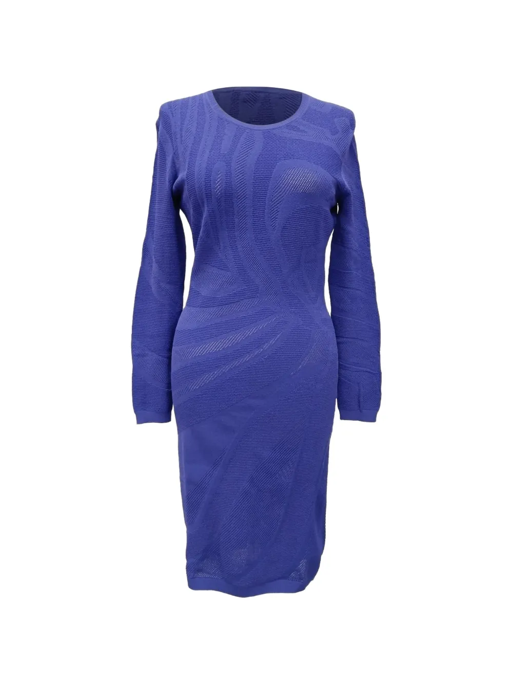 Versace Pre-Owned wavy-pattern long-sleeve dress - Blu