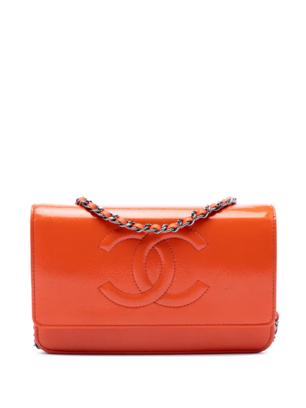 CHANEL Pre-Owned 2014-2015 ココマーク パテント キャビア ウォレット 