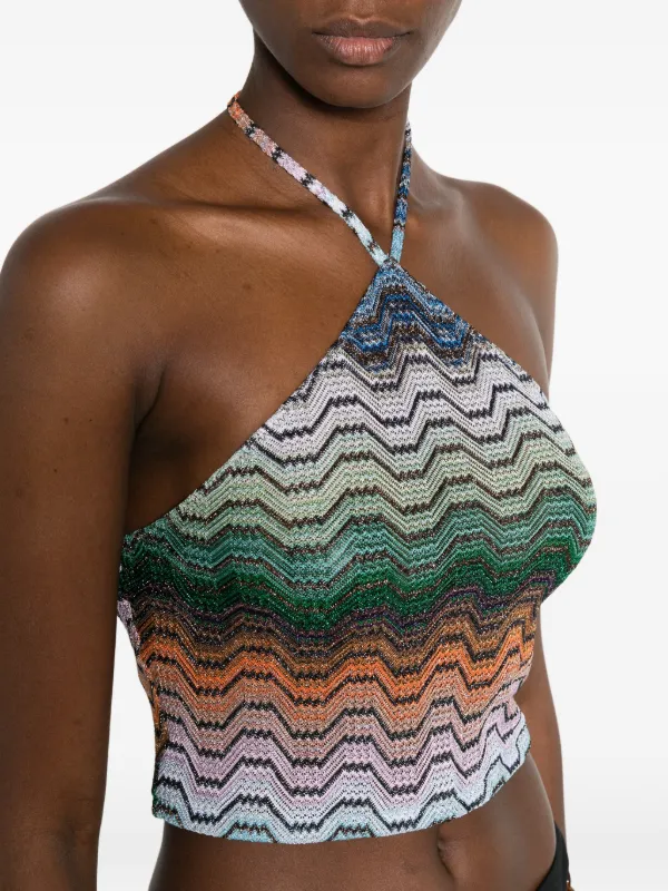 Missoni zigzag-knit Halterneck Top | Green | FARFETCH