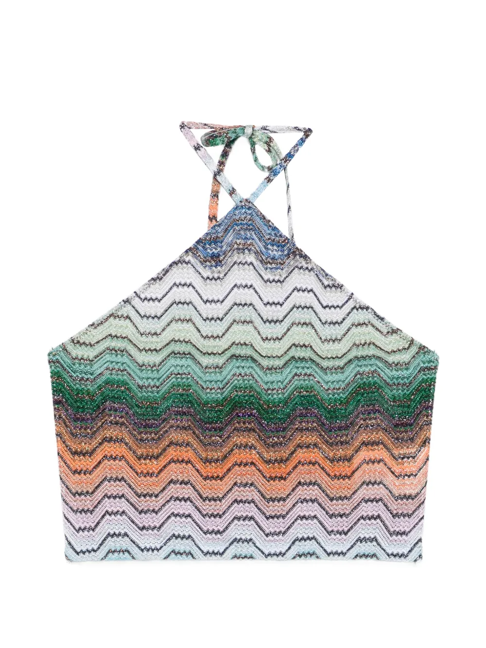 Missoni zigzag-knit halterneck top - Grün