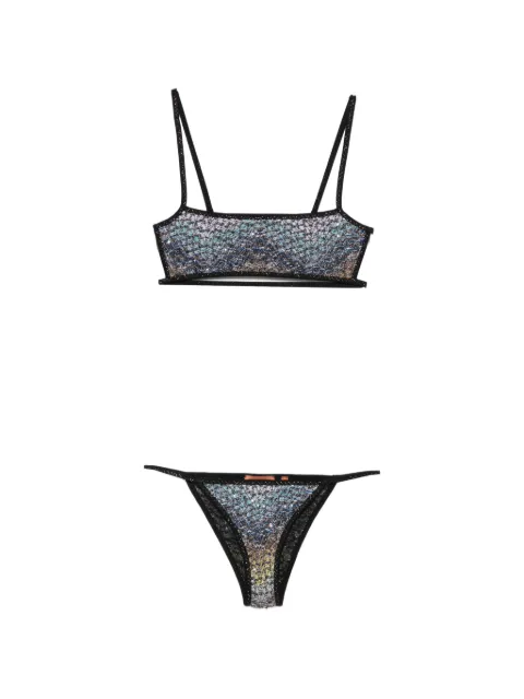 Missoni sequin-embellished zigzag-knit bikini