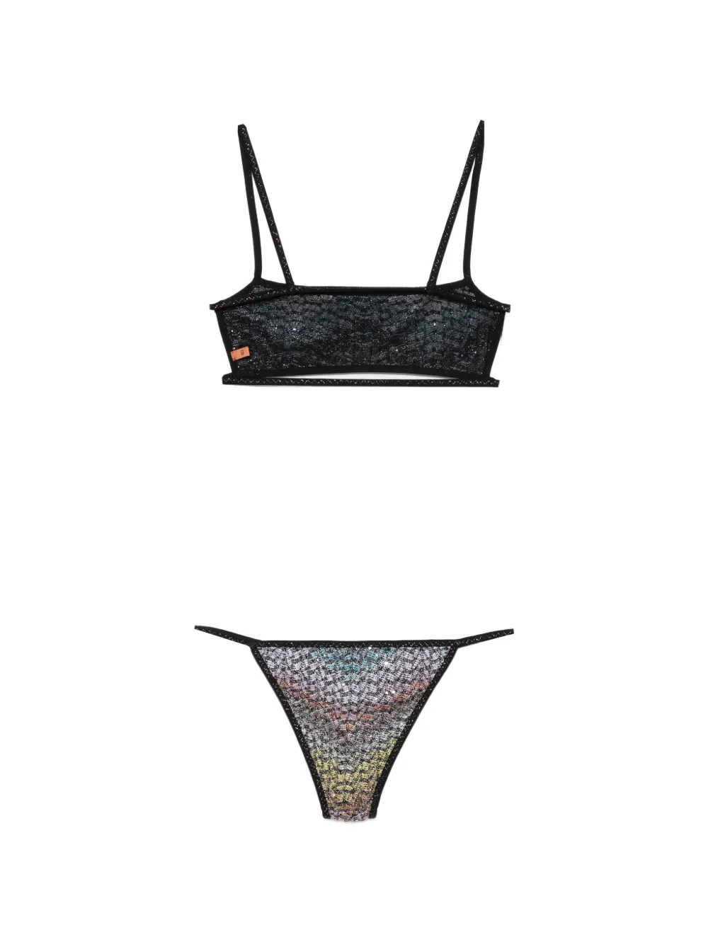 Missoni Bikini verfraaid met pailletten en zigzag patroon Blauw