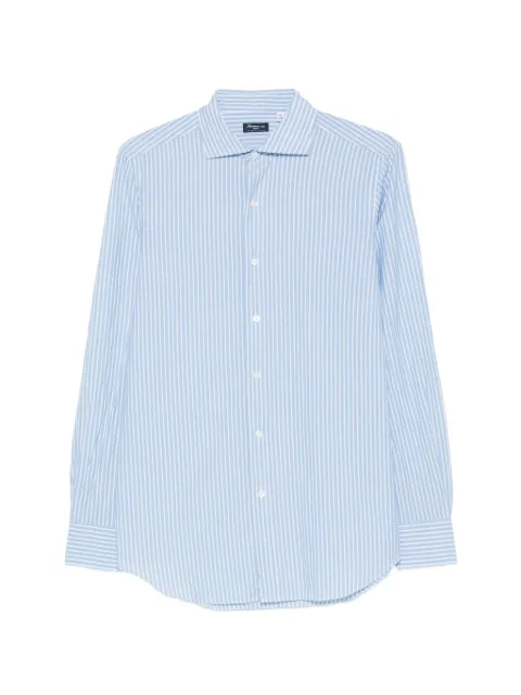Finamore 1925 Napoli vertical-stripe long-sleeve shirt