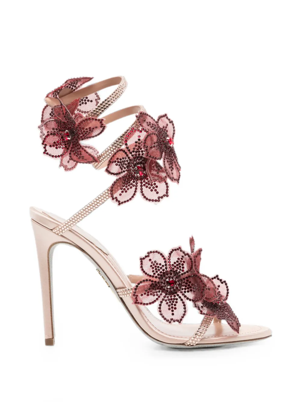 René Caovilla 110mm peach flower sandals Roze
