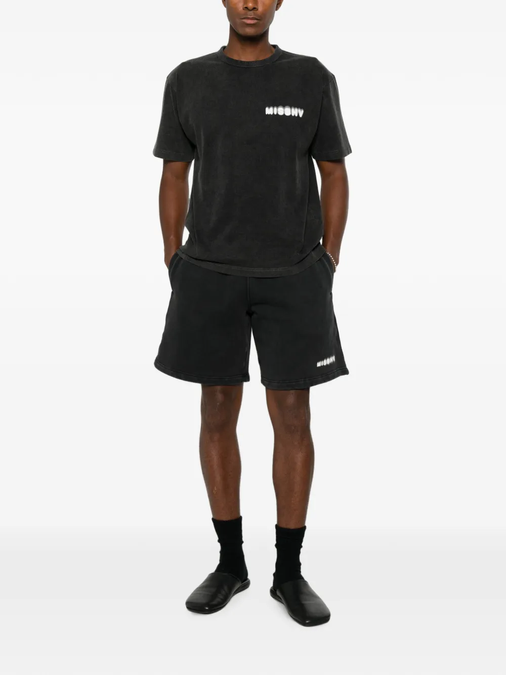 MISBHV Community logo-print shorts - Nero