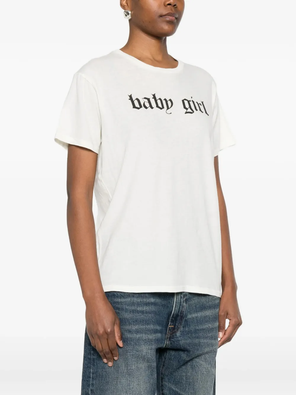 R13 Baby Girl T-shirt met logoprint Beige
