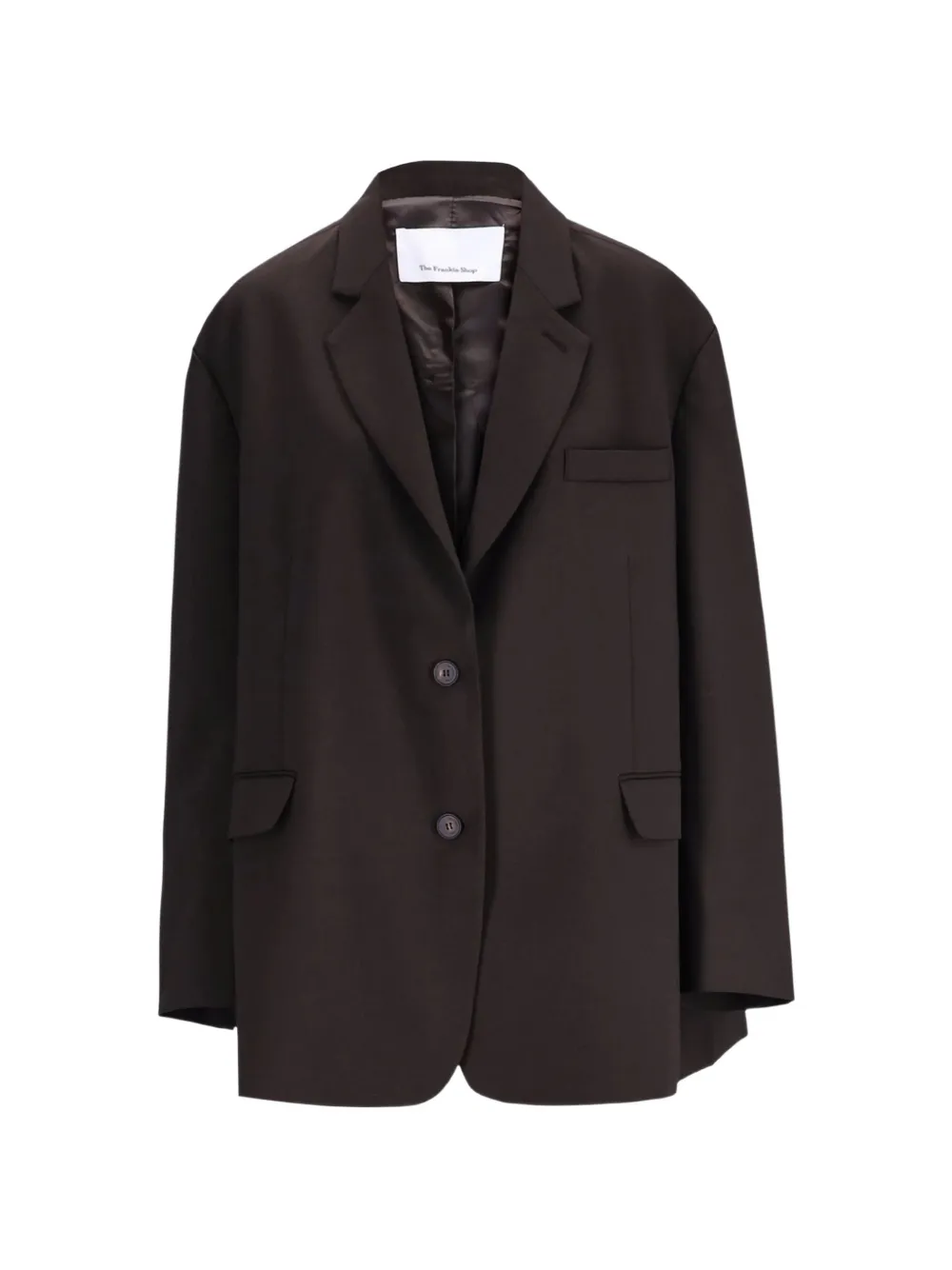 The Frankie Shop Bea single-breasted oversized blazer - Marrone