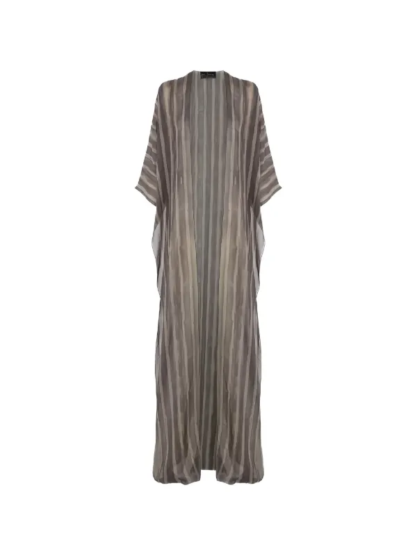 Cortana Ursula Stripe-print Cape in Brown