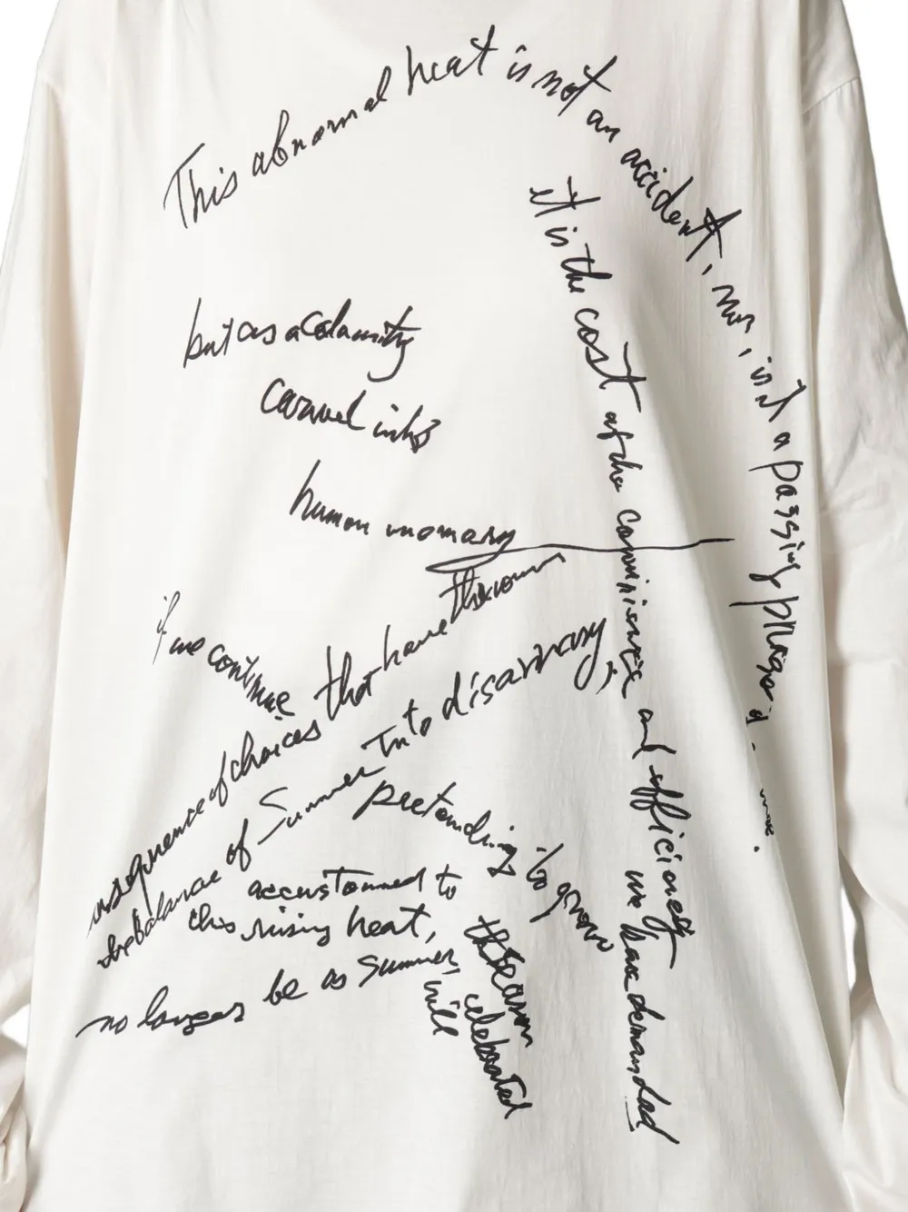 Yohji Yamamoto プリント ロングTシャツ | ニュートラル | FARFETCH JP