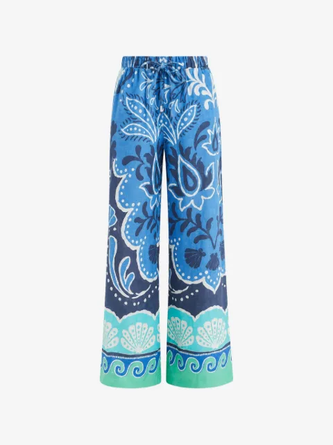 BANANA MOON pantalones con estampado de cachemira y cordones