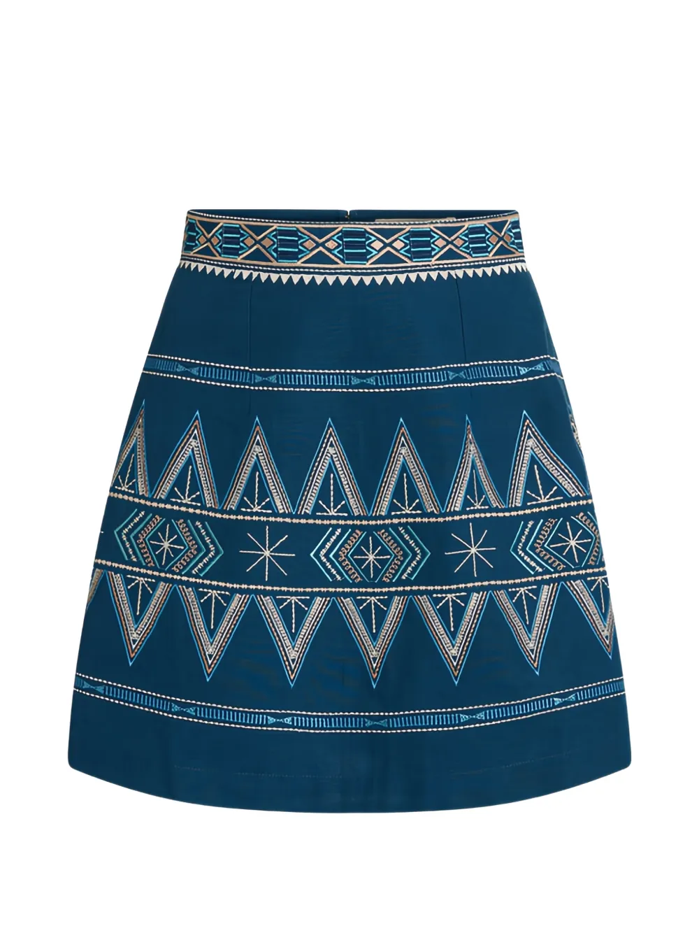 Emporio Sirenuse Giuliana embroidered A-line mini skirt - Blu