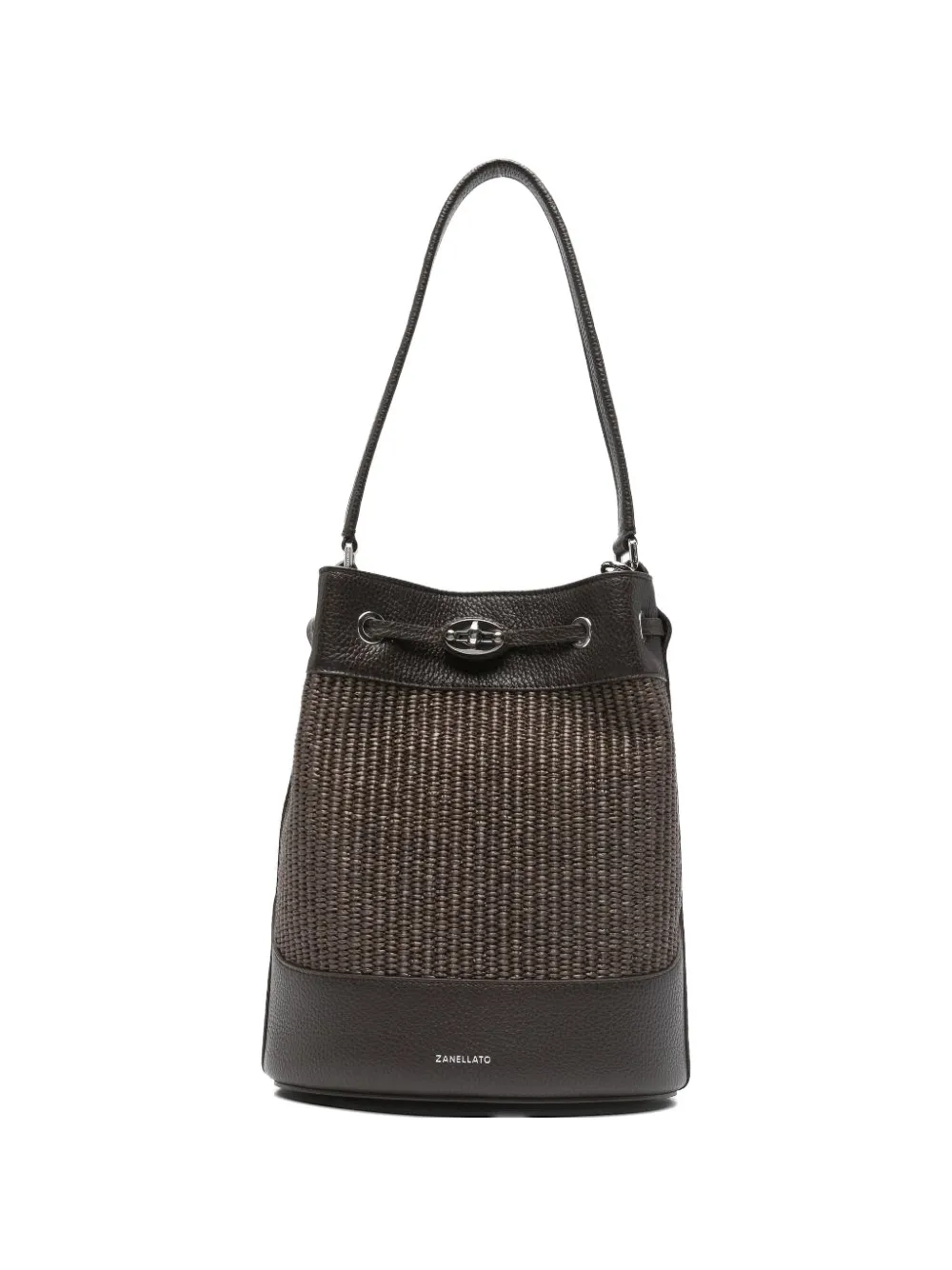 Zanellato small Monda' woven-panel bucket bag - Marrone