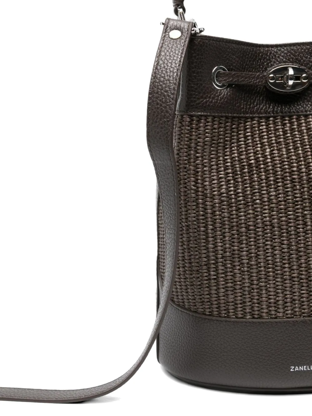 Zanellato Monda kleine bucket-tas met geweven vlak Bruin