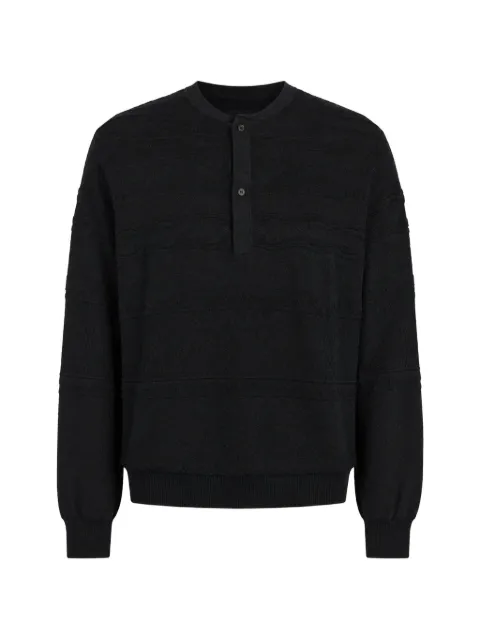 Emporio Armani cable-knit henley sweater