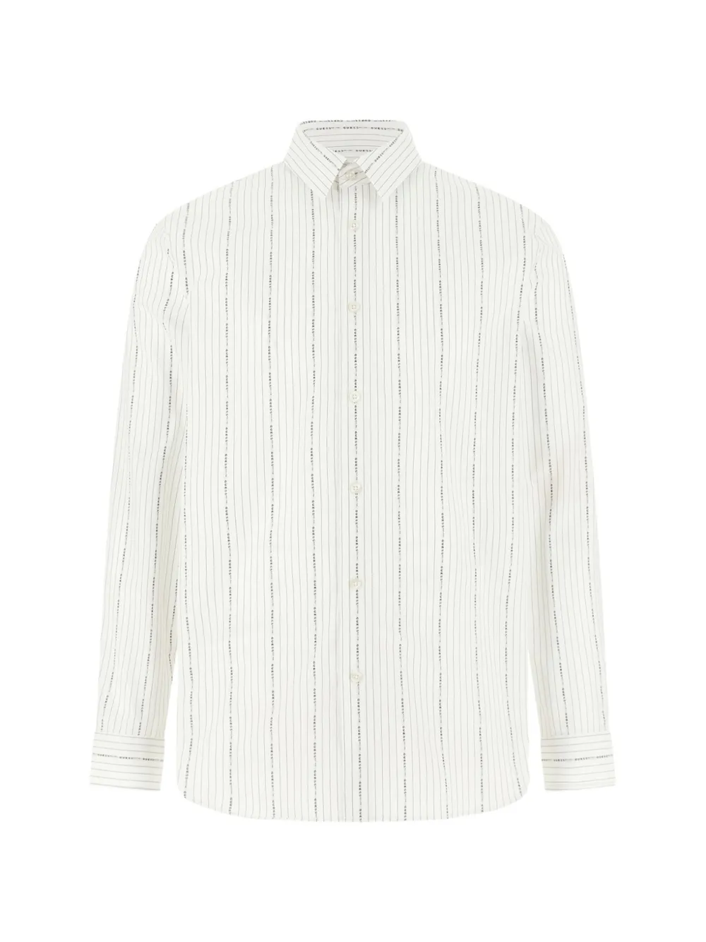 GUESS USA striped logo-print shirt - Bianco