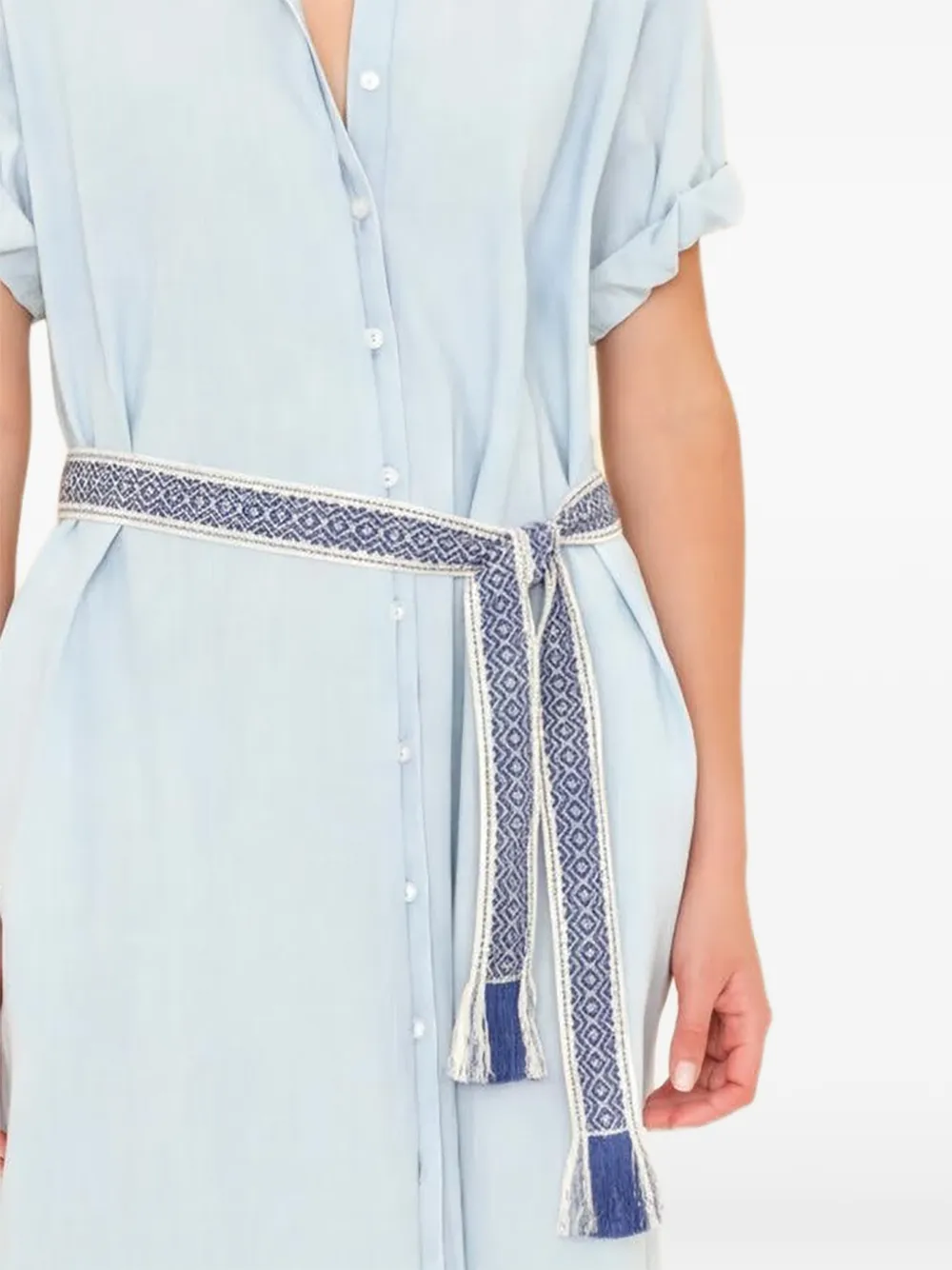 Xirena Linnet blousejurk met ceintuur Blauw