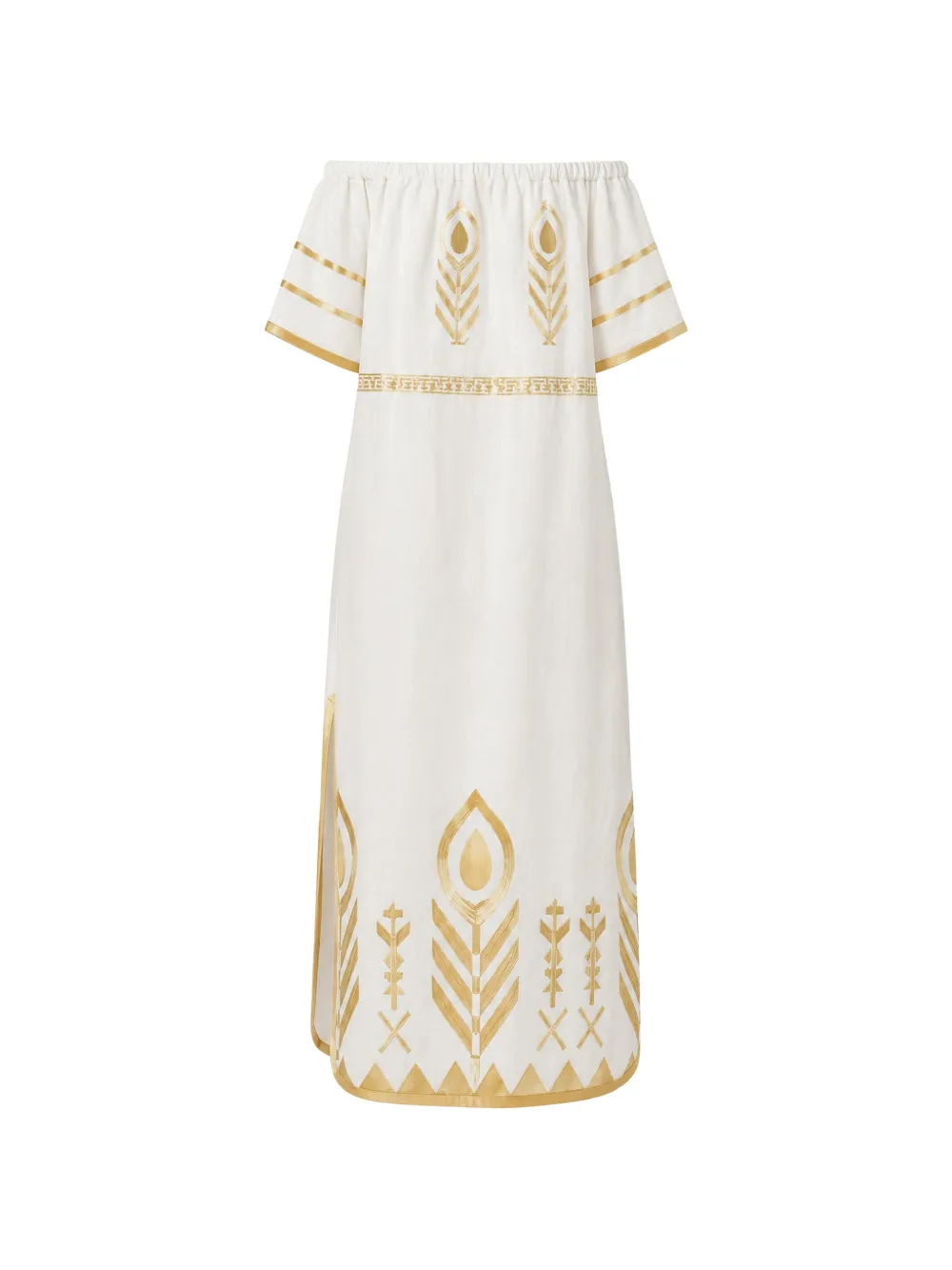 GREEK ARCHAIC KORI embroidered maxi dress - Bianco