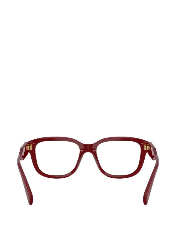 Miu Miu Eyewear square-frame logo-detail Glasses | Red | FARFETCH GE