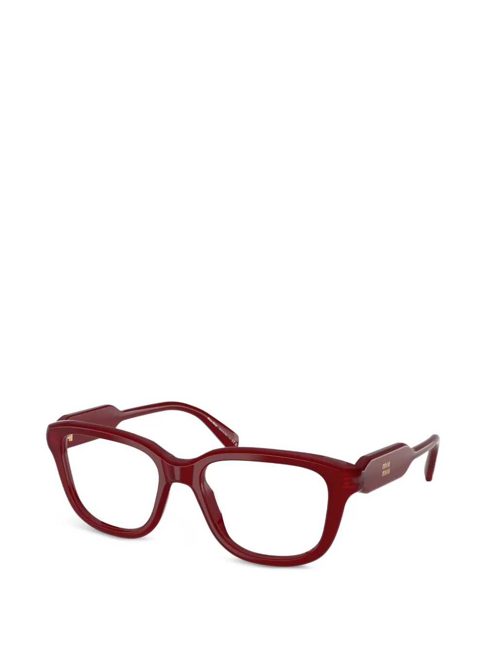 Miu Miu Eyewear square-frame logo-detail glasses - Rosso