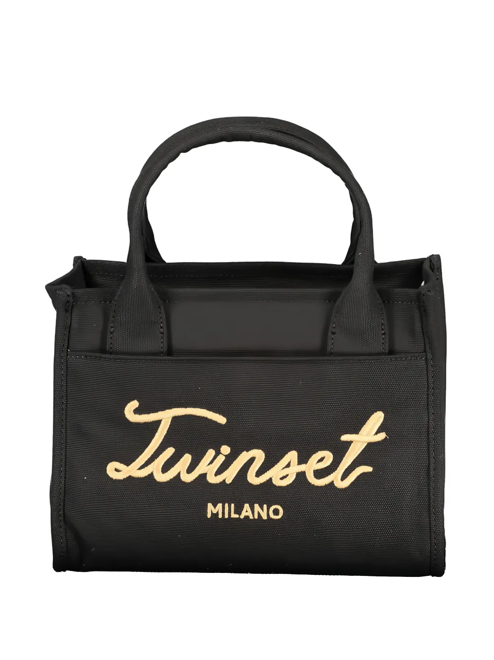 TWINSET logo-embroidered canvas tote bag - Nero