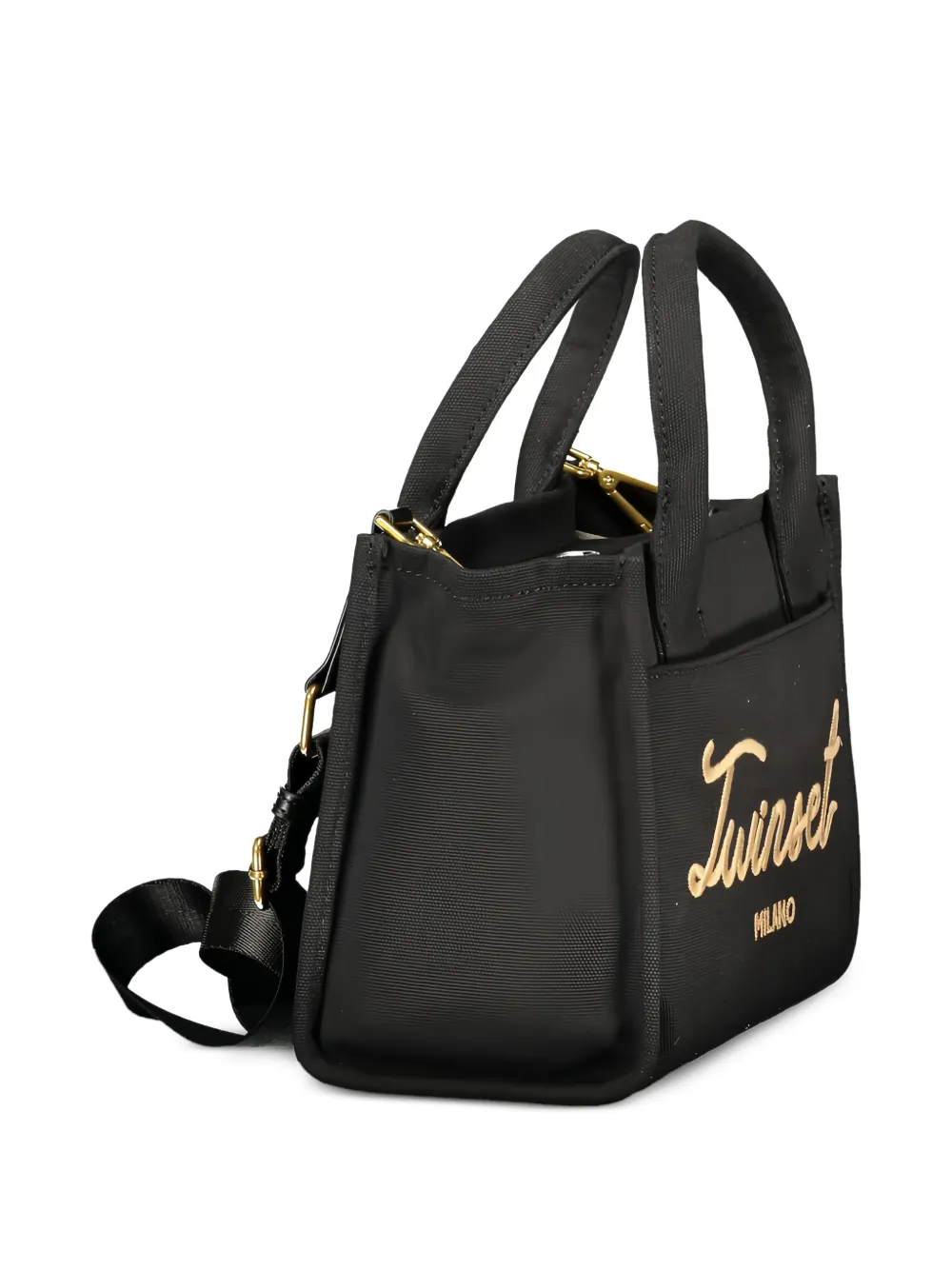 TWINSET Shopper met geborduurd logo Zwart