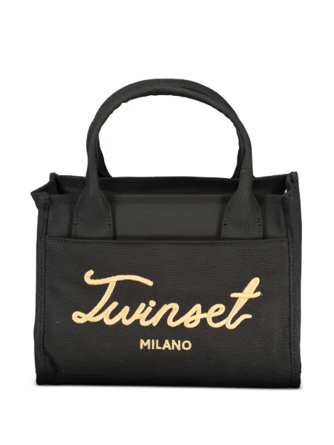 TWINSET logo-embroidered canvas tote bag
