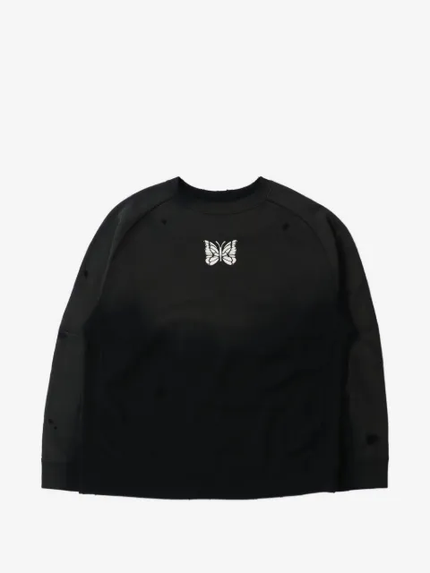 Needles sudadera deconstruida con efecto envejecido