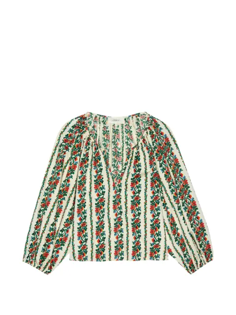 The Great. Chariot floral-print blouse