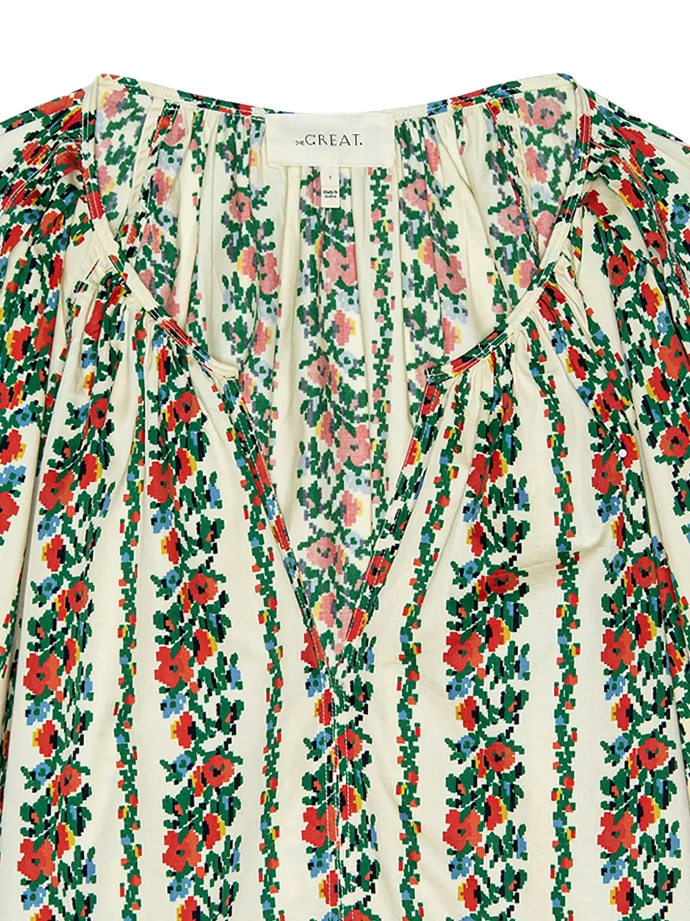  The Great. Top Chariot Con Estampado Floral - Neutro 