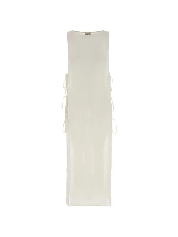 Le Kasha Jarajug Side-tie Sleeveless Cover Up in White